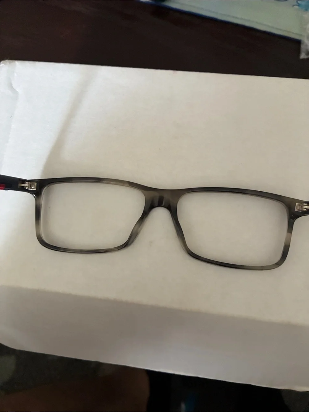 Gucci Navy and Tortoiseshell Rectangular Eyeglass Frames